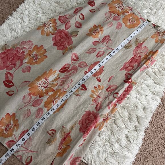 Eddie Bauer Floral 100% Linen Wrap Skirt Size 8 - Picture 7 of 7